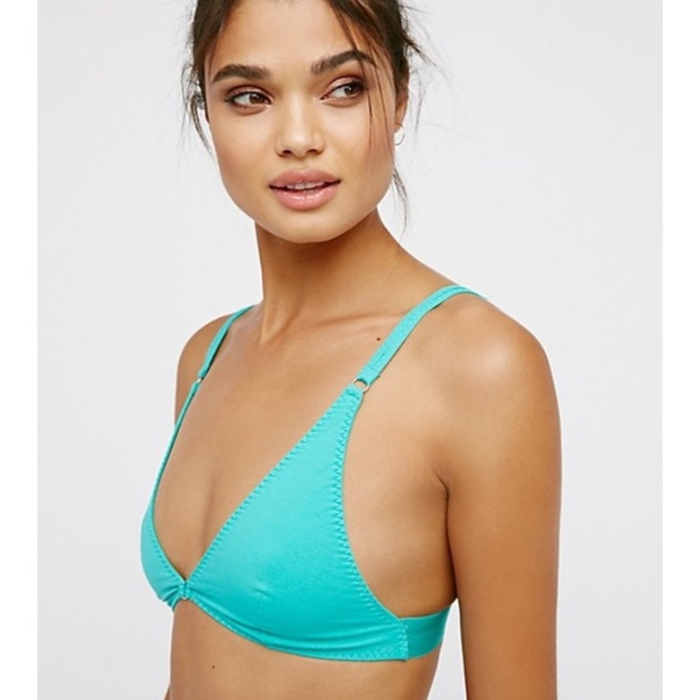 NWT Free People Stop Me Triangle Bralette Teal S